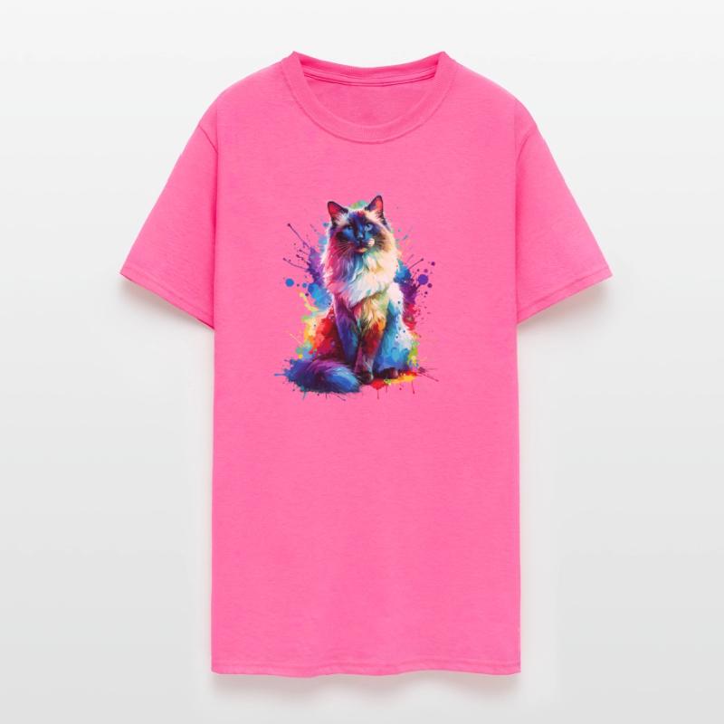 Colorful Splash Art Balinese Cat Longhaired