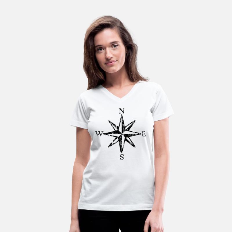 Compass Rose NESW (Vintage Black&White)