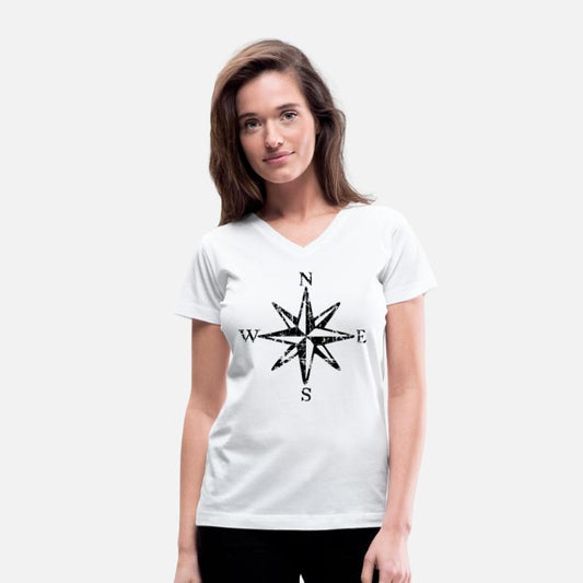 Compass Rose NESW (Vintage Black&White)