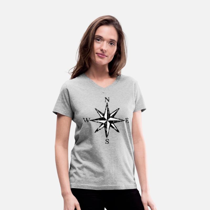 Compass Rose NESW (Vintage Black&White)