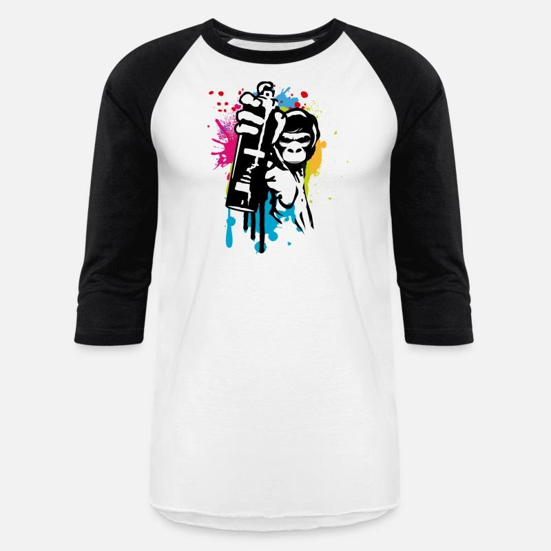 cool street art gorilla sprayer in graffiti style