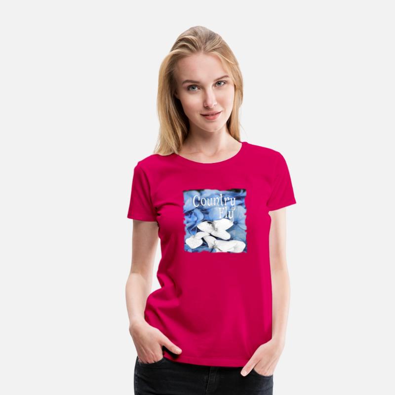 Country Fly Blue Hydrangea Watercolor Clothing