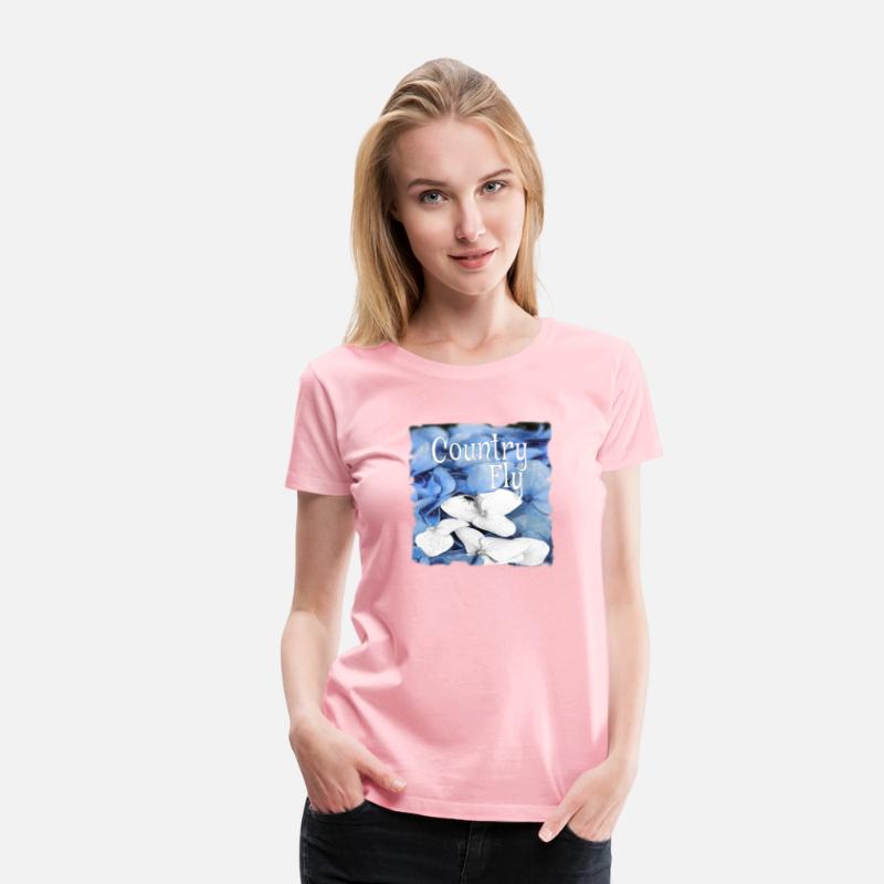 Country Fly Blue Hydrangea Watercolor Clothing