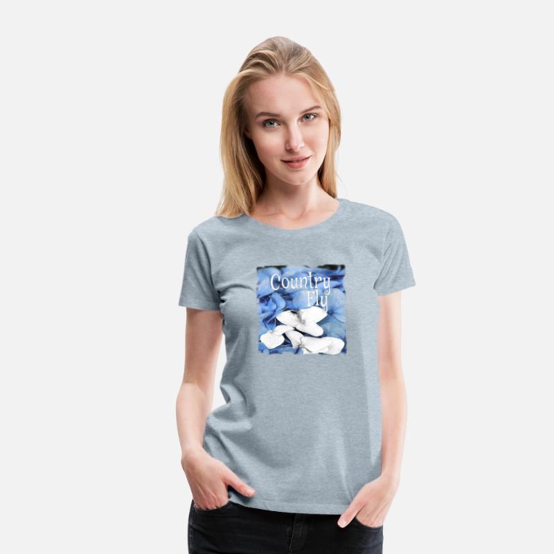 Country Fly Blue Hydrangea Watercolor Clothing