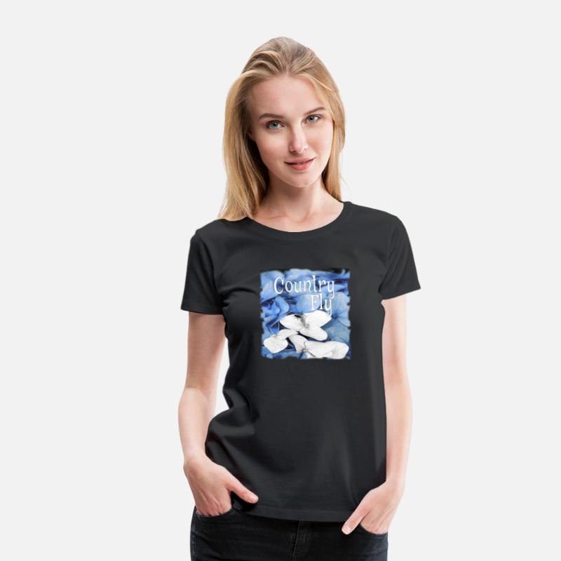Country Fly Blue Hydrangea Watercolor Clothing