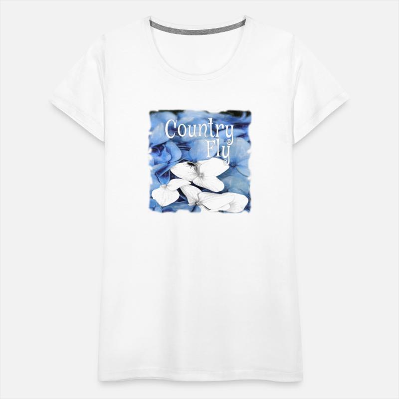 Country Fly Blue Hydrangea Watercolor Clothing