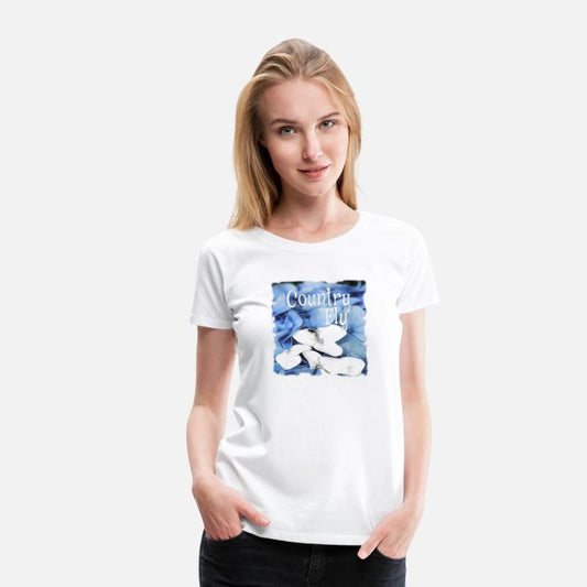 Country Fly Blue Hydrangea Watercolor Clothing