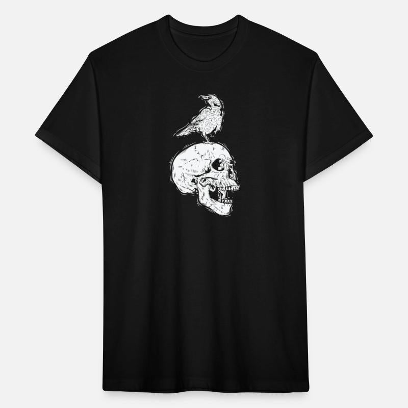 Crow on a Bone Head Raven Bird