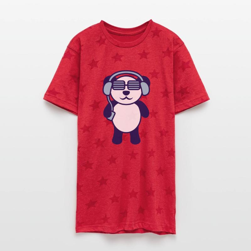 Cute Asian Panda Bear Animal Listen Party DJ Music