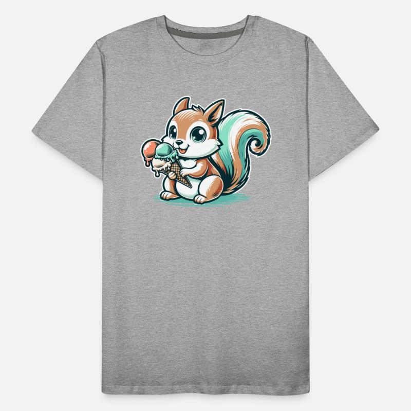 Cute cartoon squirrel with ice cream