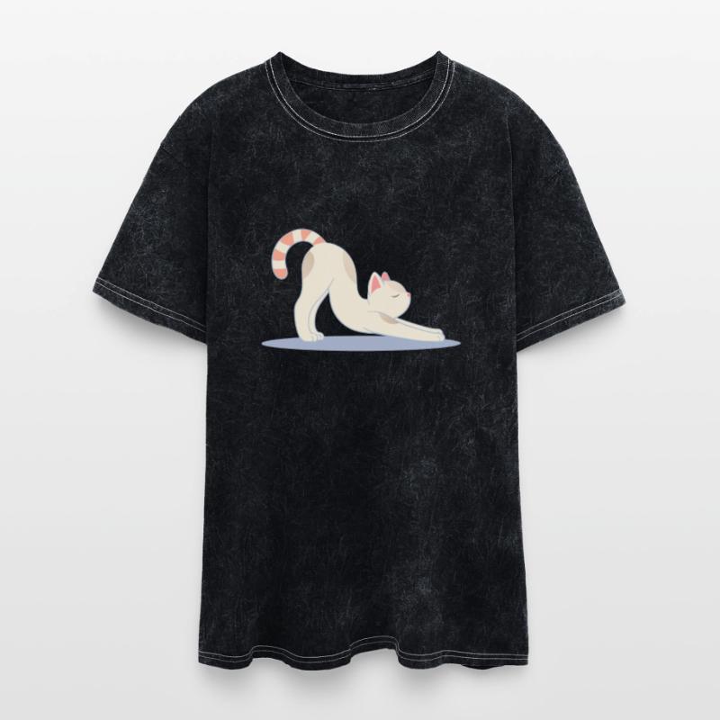 cute cat in the classic yoga stretching pose