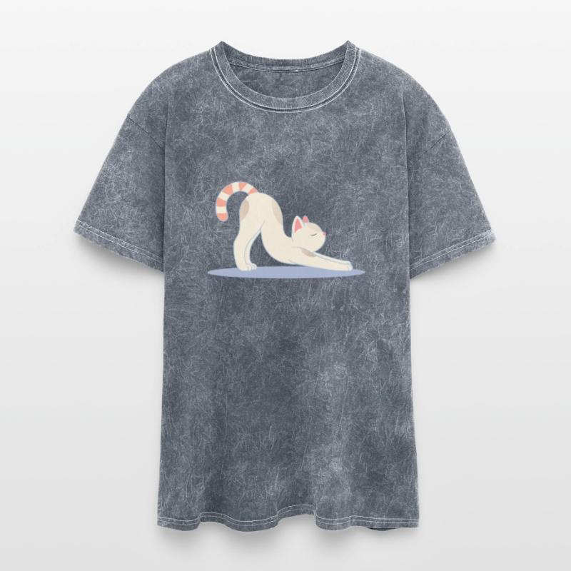 cute cat in the classic yoga stretching pose