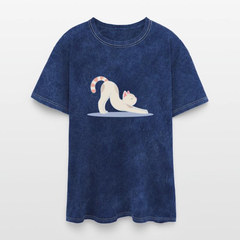 cute cat in the classic yoga stretching pose