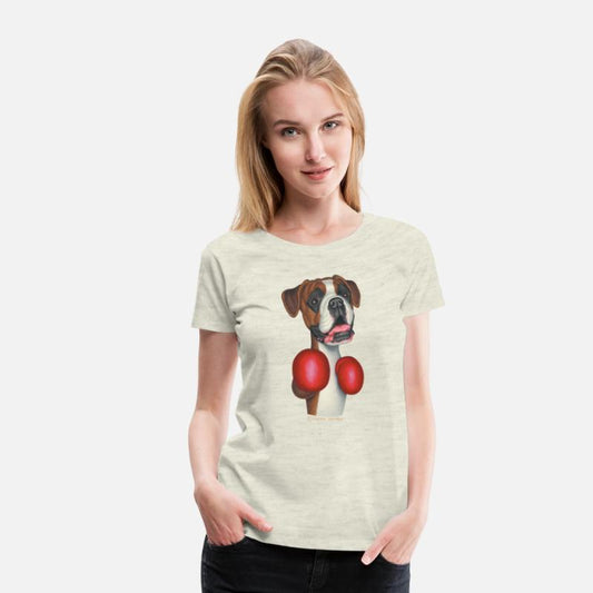 Cute Funny Boxer Dog Wearing Boxing Gloves