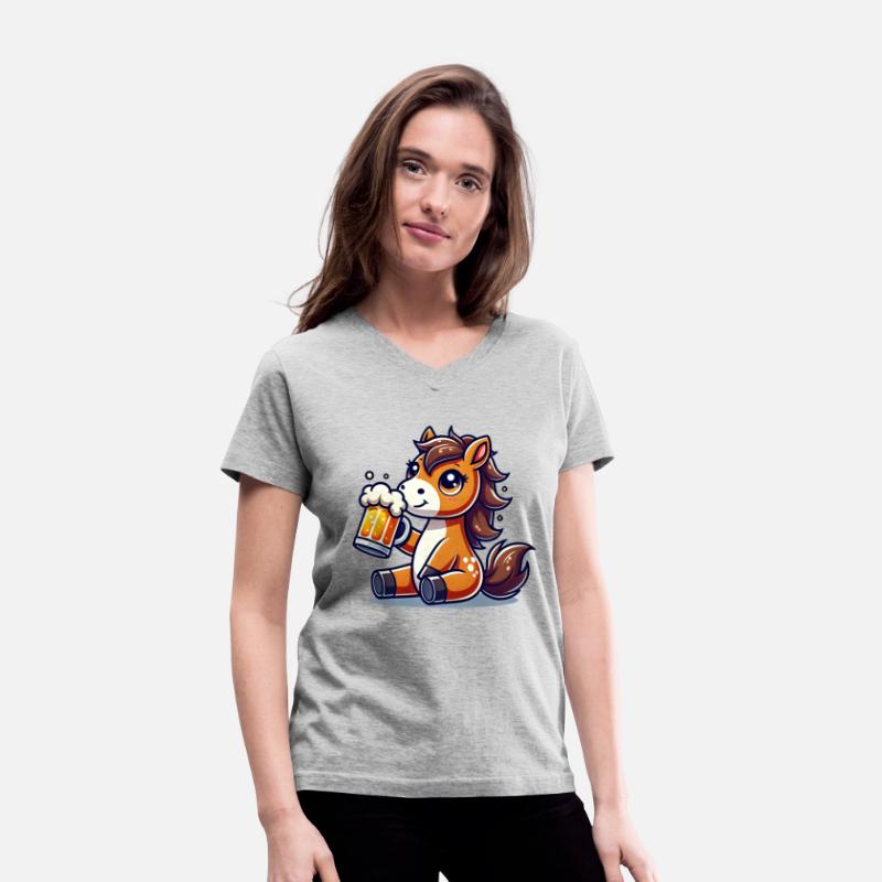 Cute Horse Drinking Beer