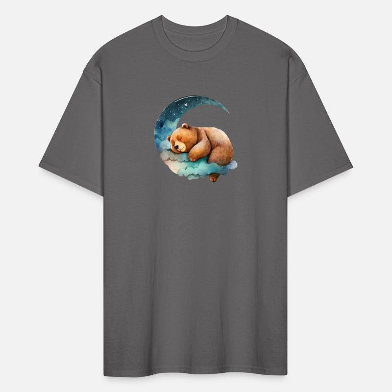 Cute Teddy Bear Sleeping on the Crescent Moon