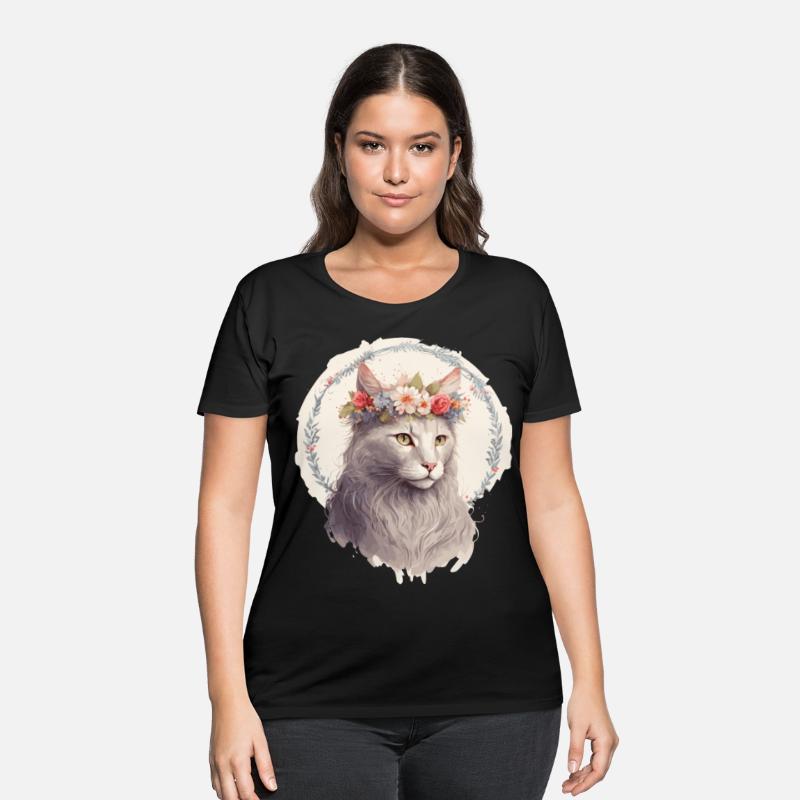 Cute Turkish Angora Cat Flower Crown Cats Pet Kitt