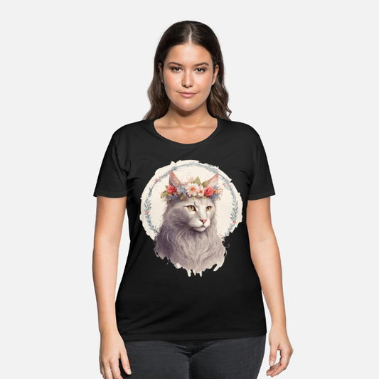 Cute Turkish Angora Cat Flower Crown Cats Pet Kitt