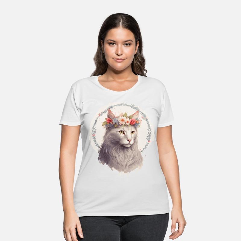 Cute Turkish Angora Cat Flower Crown Cats Pet Kitt