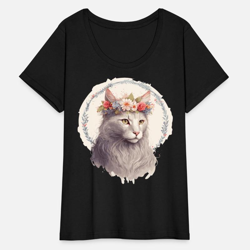 Cute Turkish Angora Cat Flower Crown Cats Pet Kitt