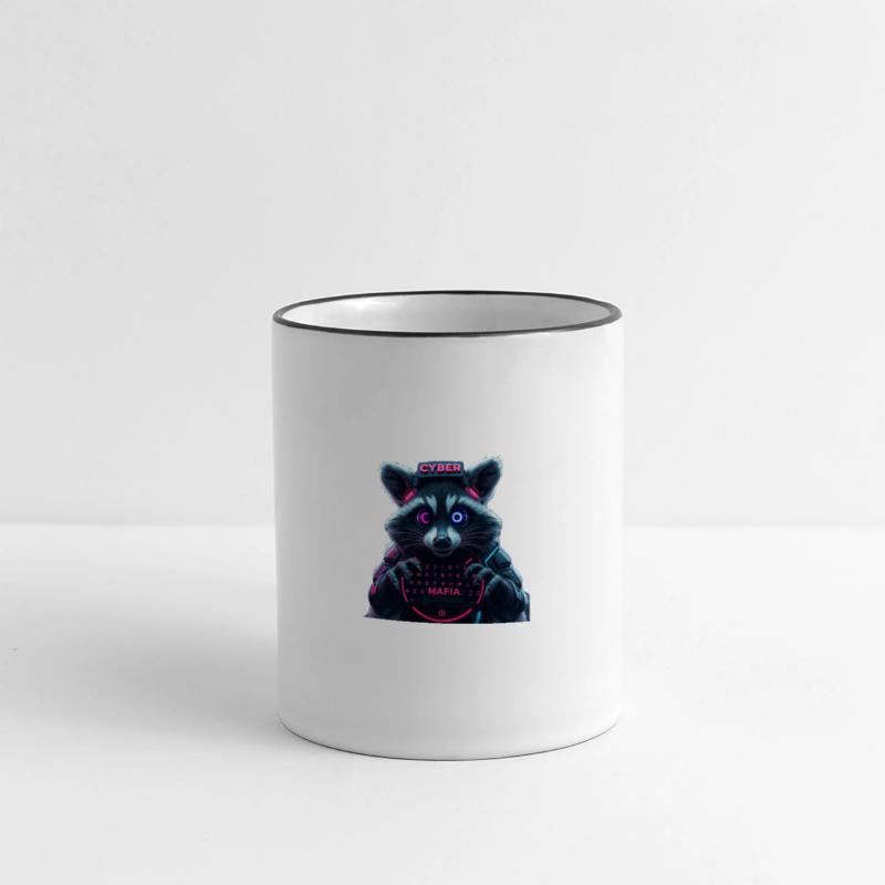 Cyber Raccoon with Neon Mafia Theme