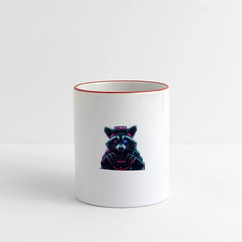 Cyber Raccoon with Neon Mafia Theme