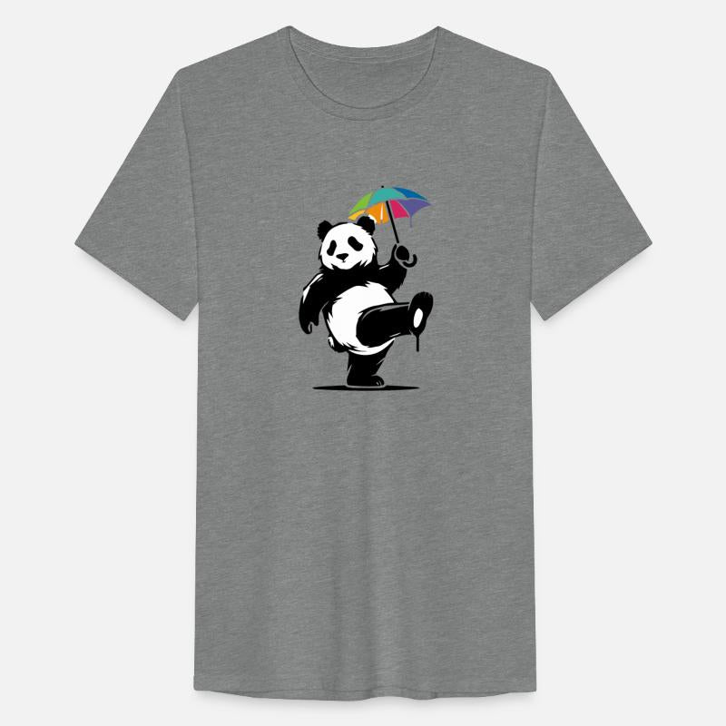 Dancing Panda with Rainbow Umbrella