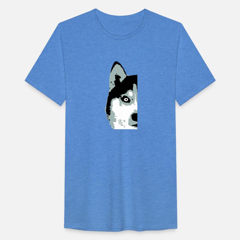 Dog White Husky Half Face Head Beautiful Cool Fun