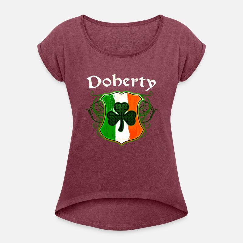 Doherty Irish Surname Ireland Flag Shield Shamrock