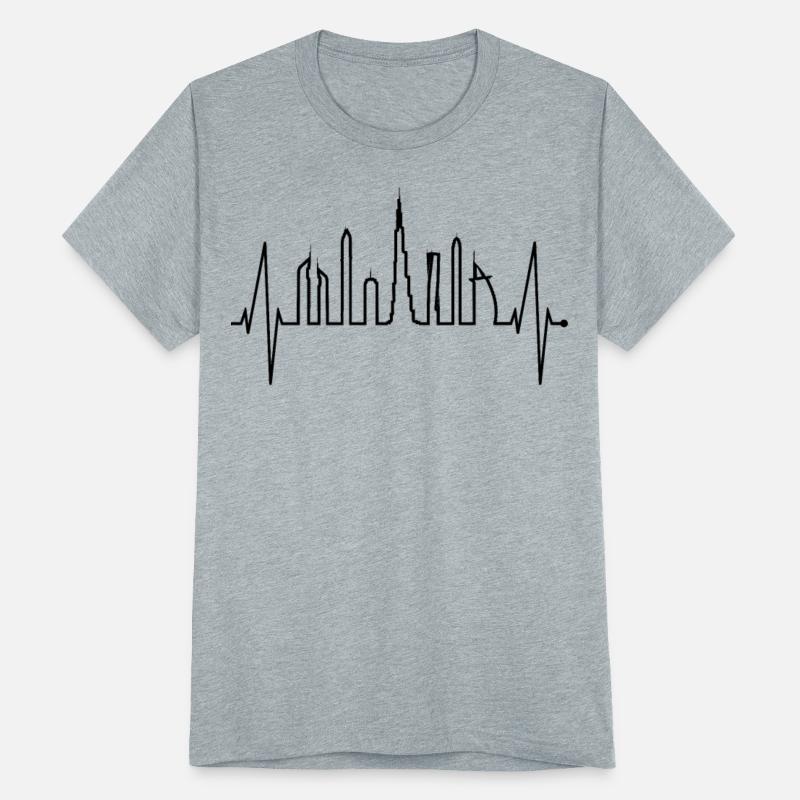 Dubai Skyline Heartbeat Burj Khalifa Silhouette