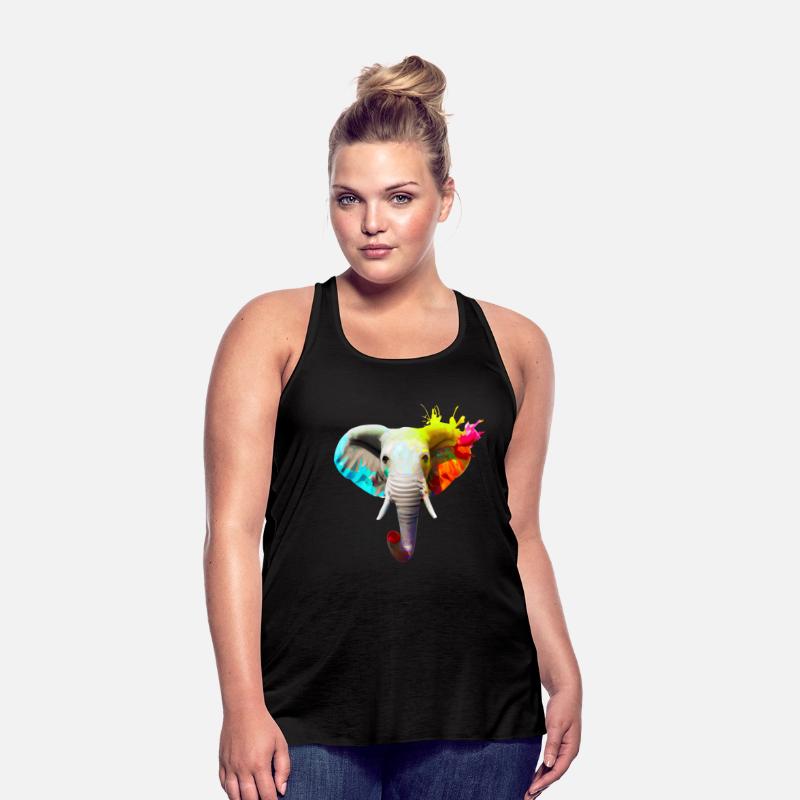 Elephant head with color explosion