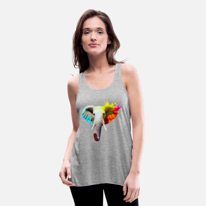 Elephant head with color explosion