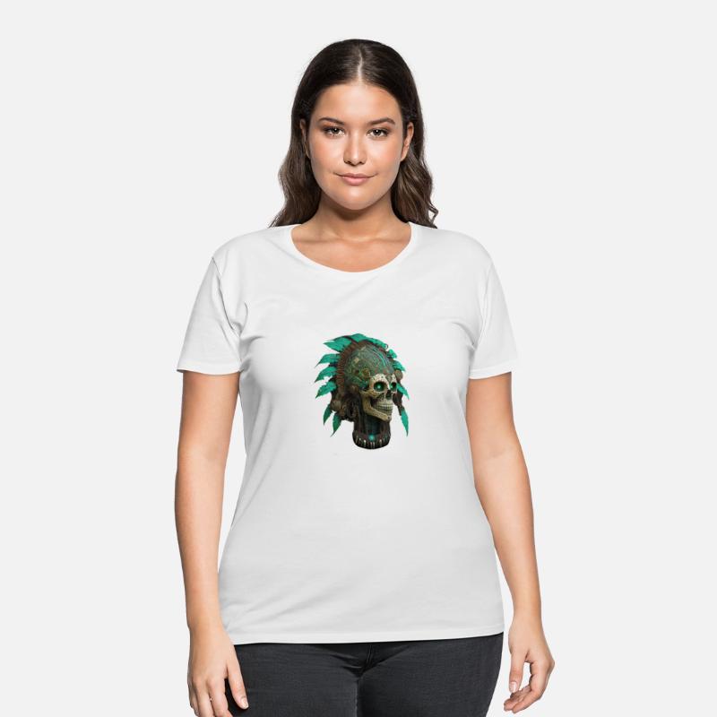 Feathered skull with Glowing Green Eyes