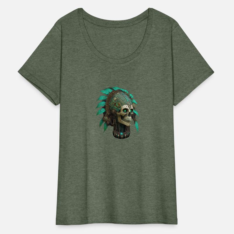 Feathered skull with Glowing Green Eyes