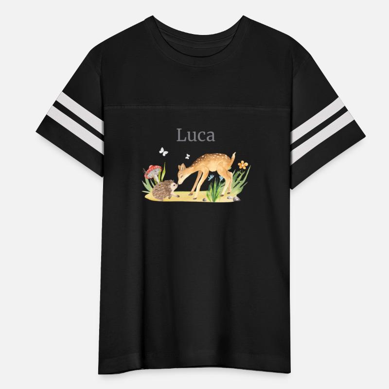 Forest Animal Deer Hedgehog Flowers Name Luca