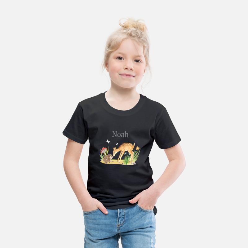 Forest Animal Deer Hedgehog Flowers Name Noah