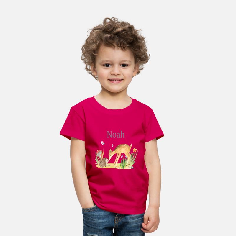 Forest Animal Deer Hedgehog Flowers Name Noah