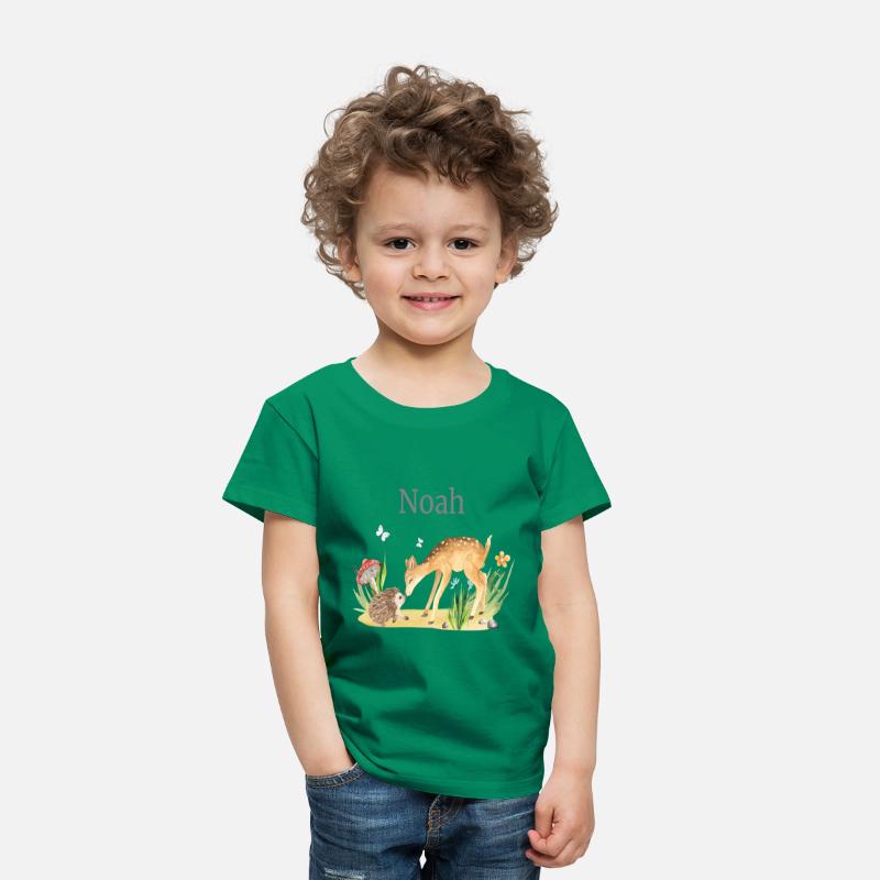 Forest Animal Deer Hedgehog Flowers Name Noah