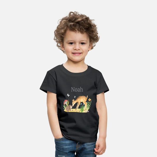 Forest Animal Deer Hedgehog Flowers Name Noah