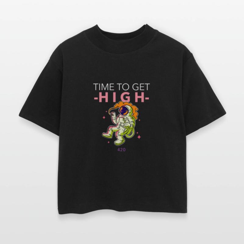 Funny 420 Astronaut Weed Art–Cosmic Stoner Design