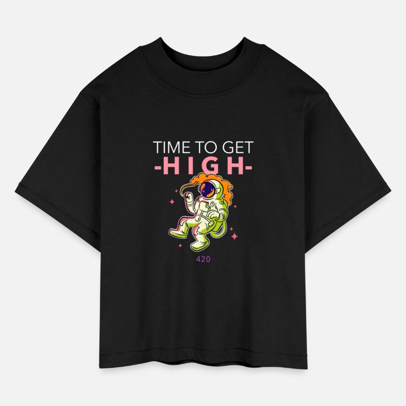 Funny 420 Astronaut Weed Art–Cosmic Stoner Design