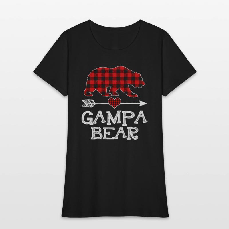 Gampa Bear Pajama Red Plaid Buffalo Family