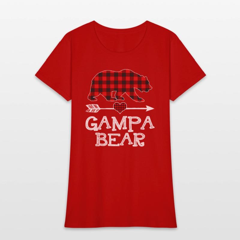 Gampa Bear Pajama Red Plaid Buffalo Family