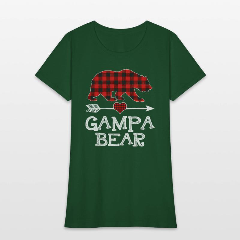 Gampa Bear Pajama Red Plaid Buffalo Family