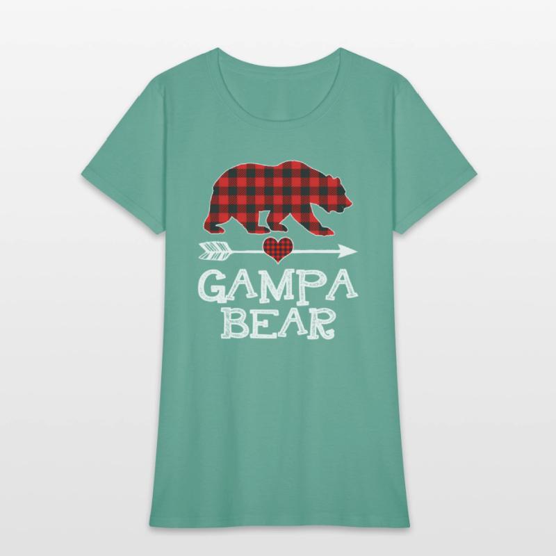 Gampa Bear Pajama Red Plaid Buffalo Family