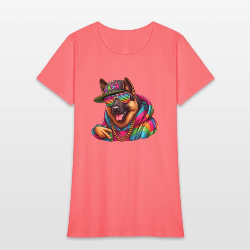 German Shepherd Wearing Rainbow Sunglasses