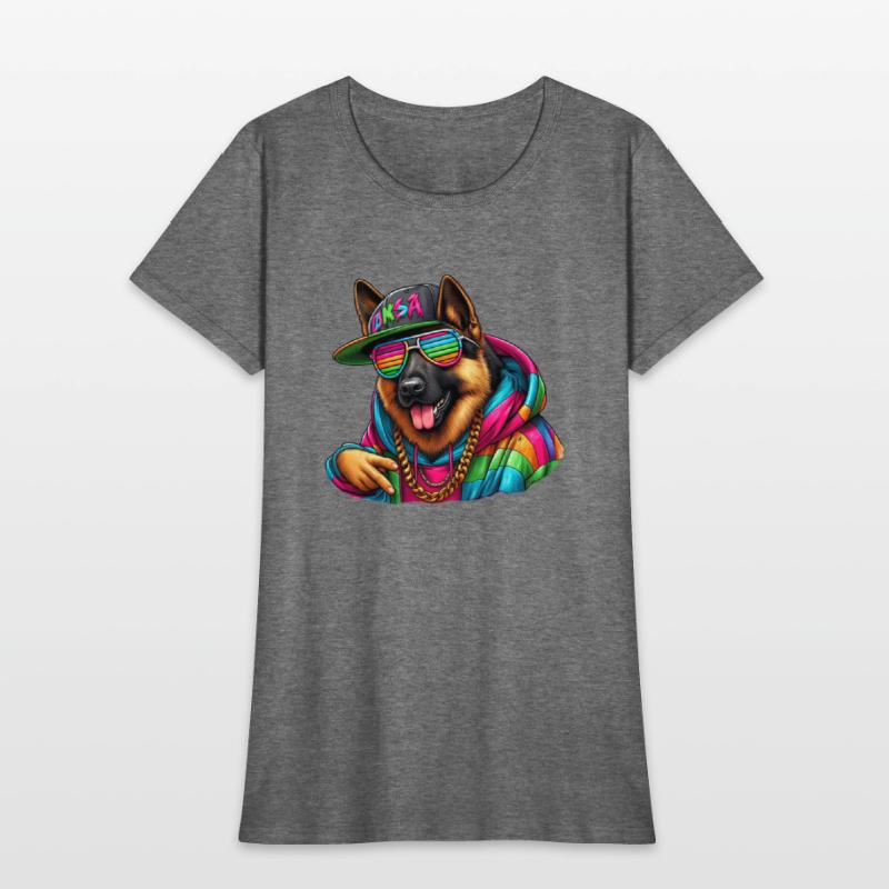 German Shepherd Wearing Rainbow Sunglasses