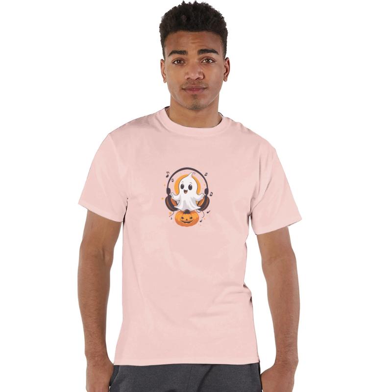 Ghost Listening to Tunes on Pumpkin - Halloween