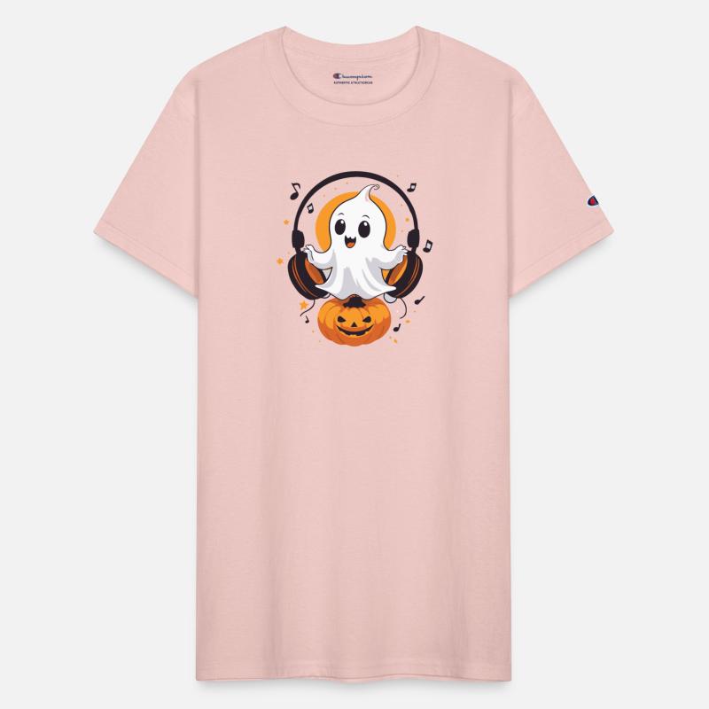 Ghost Listening to Tunes on Pumpkin - Halloween