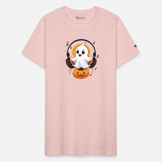 Ghost Listening to Tunes on Pumpkin - Halloween